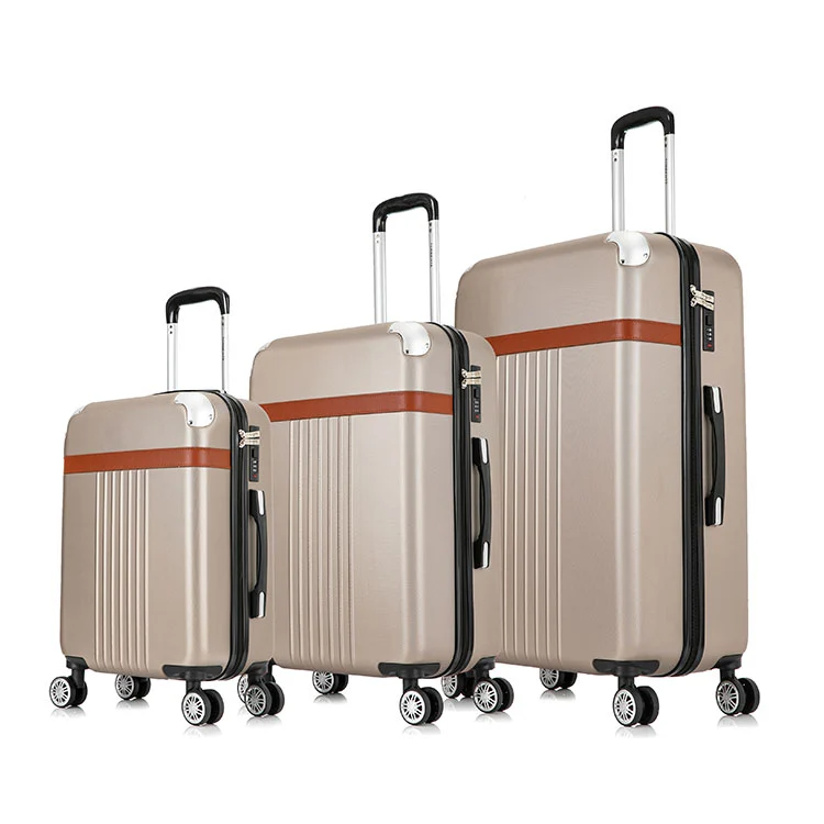 फॉक्स लेदर स्ट्रॅप्ड ABS रेट्रो लगेज